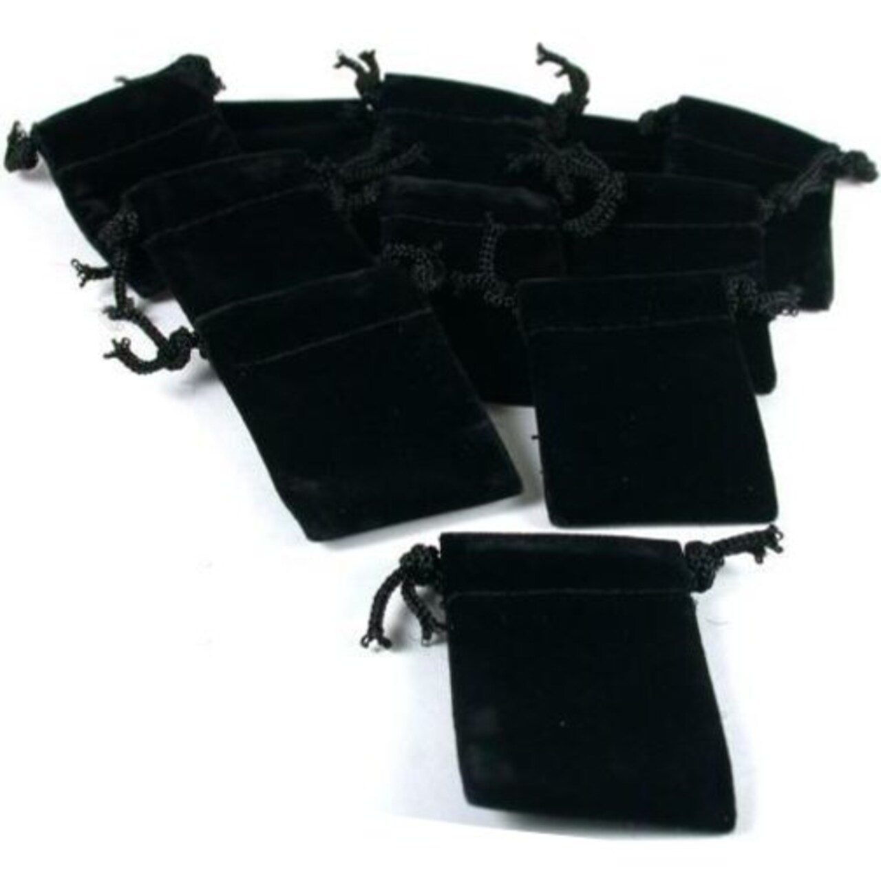 Black Velvet Gift Bag Drawstring Jewelry Pouches 2" Kit 144 Pcs